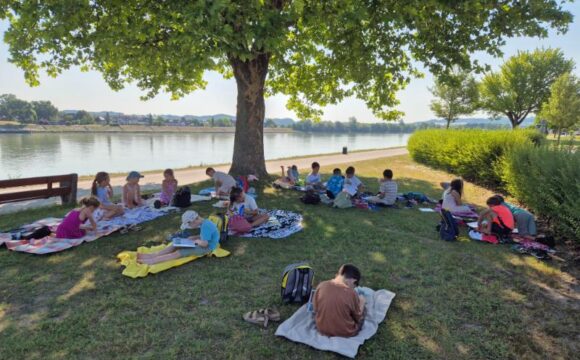 Lesepicknick an der Donau Lesepicknick an der Donau
